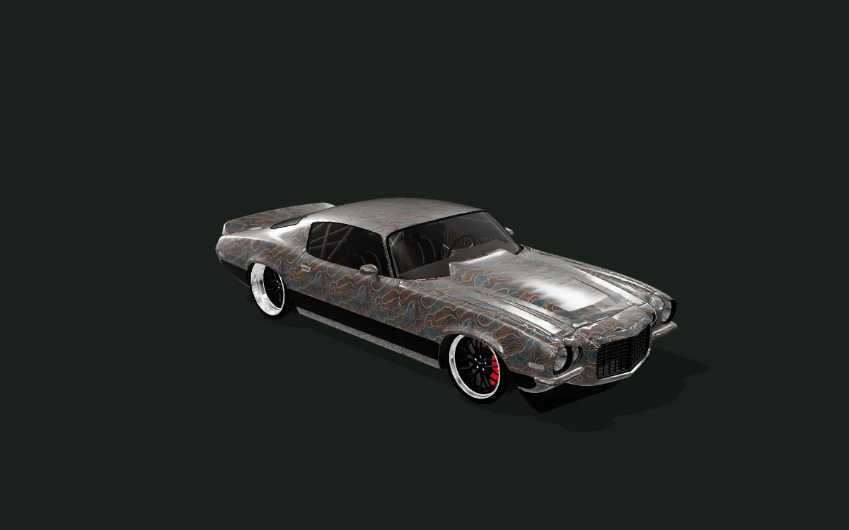Copper Contours for Chevrolet Camaro — 3D model render — front three-quarter