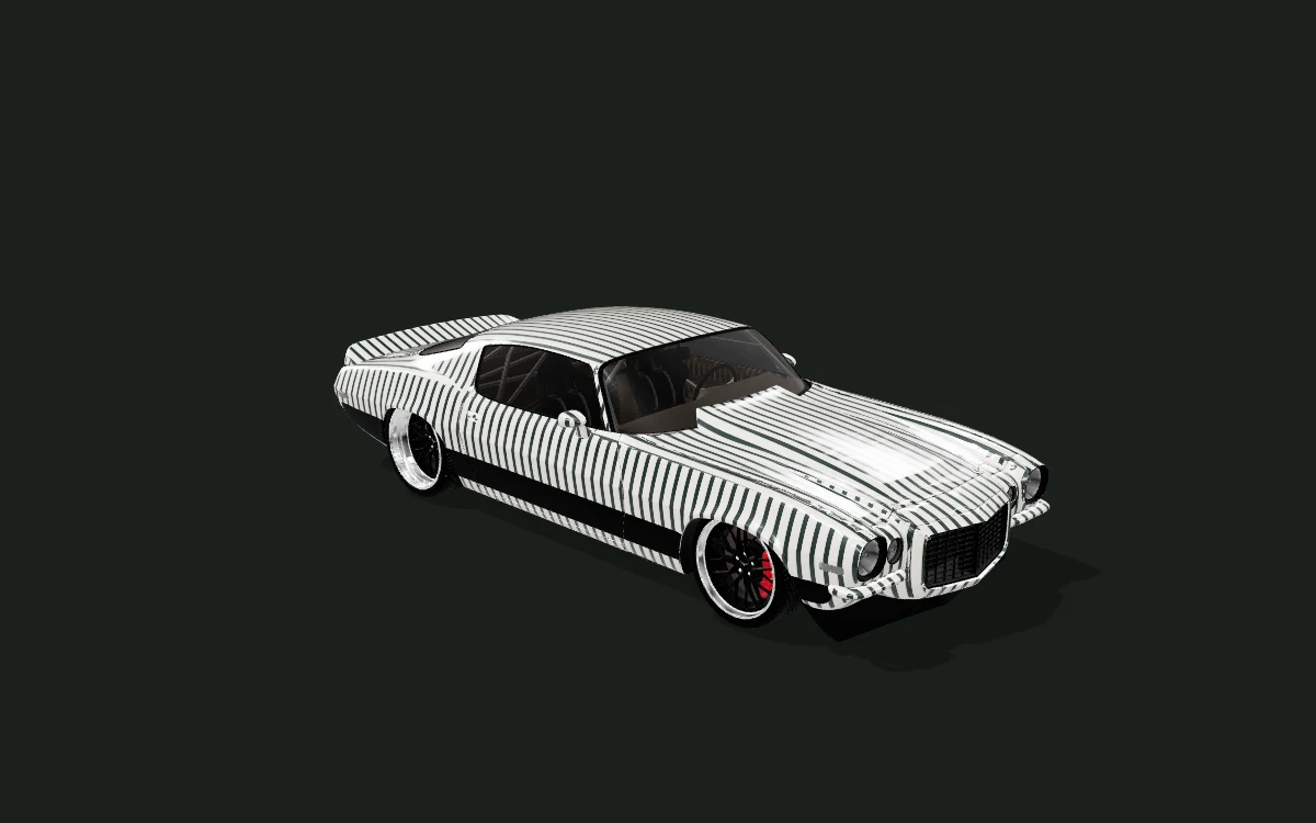 Midnight stripes for Chevrolet Camaro — 3D model render — front three-quarter