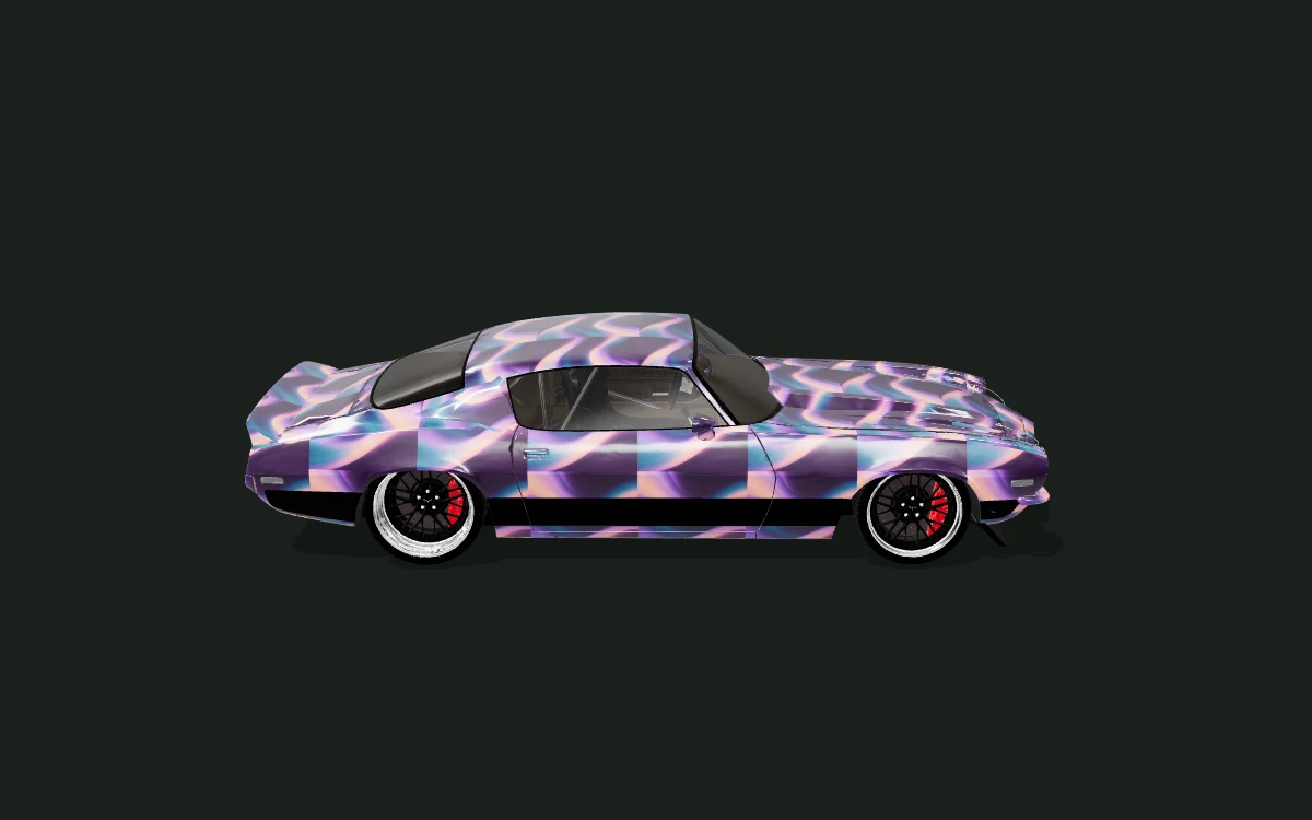 Plum Current for Chevrolet Camaro — 1970 Pro Touring custom body study — Side profile