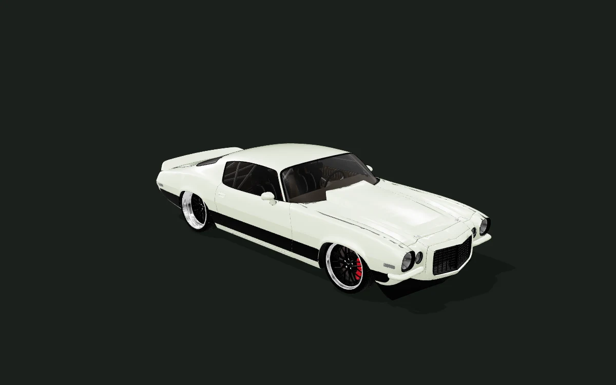 Sage satin for Chevrolet Camaro — 3D model render — front three-quarter