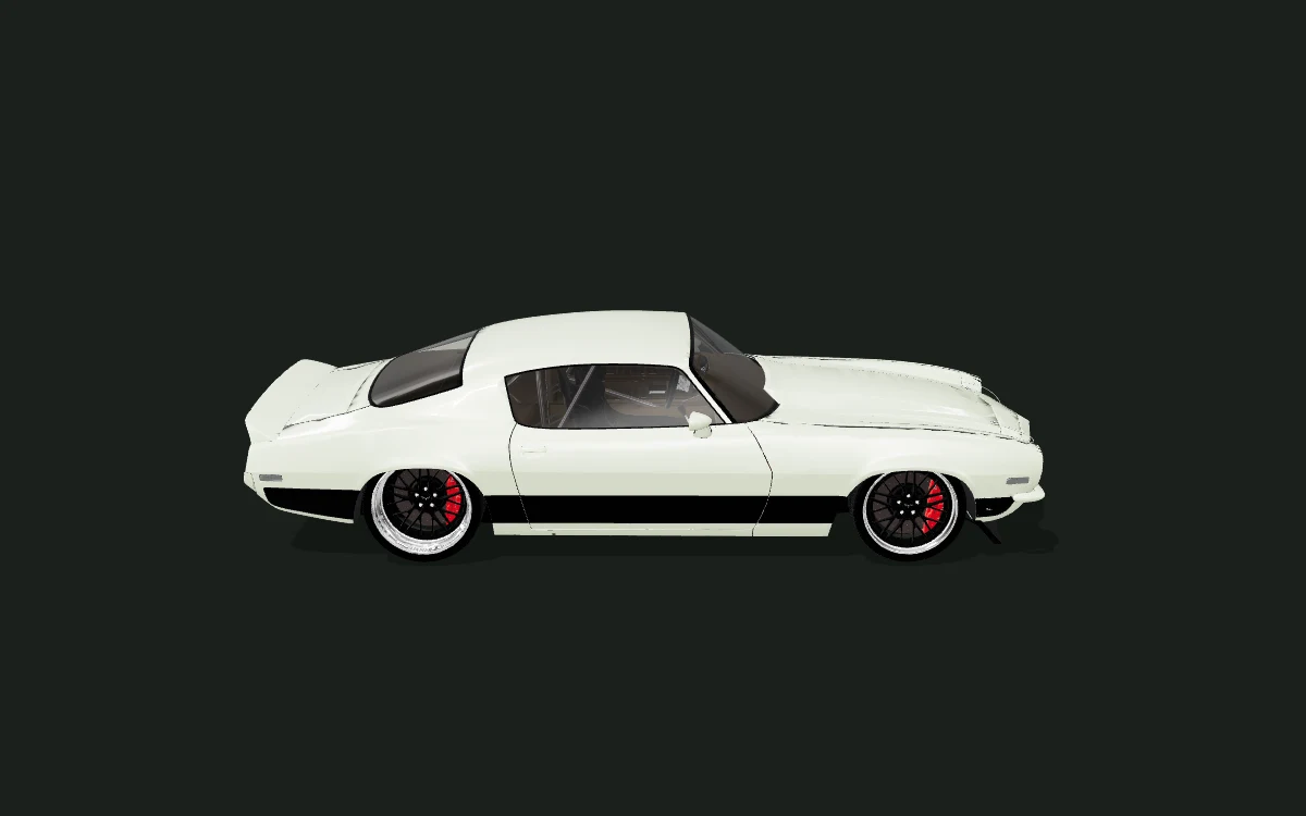 Sage satin for Chevrolet Camaro — 1970 Pro Touring custom body study — Side profile