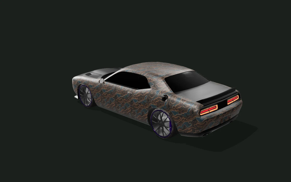 Copper Contours for Dodge Challenger — SRT coupe body study — Rear three-quarter view