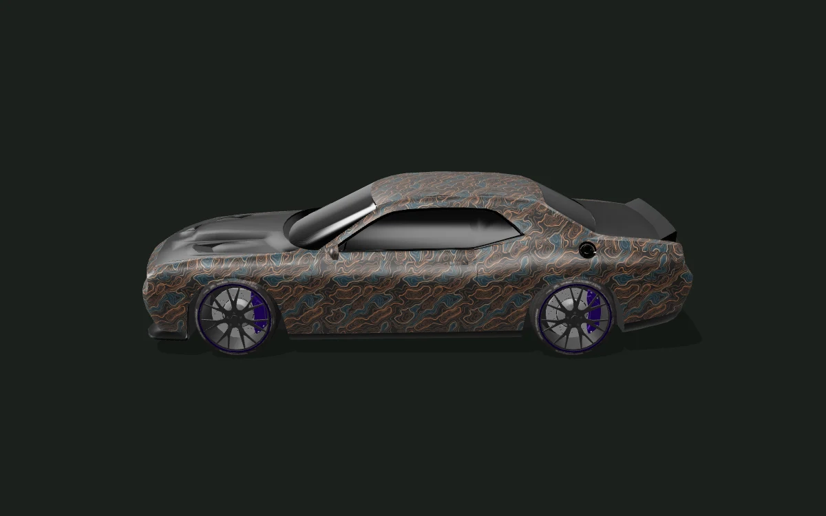Copper Contours for Dodge Challenger — SRT coupe body study — Side profile