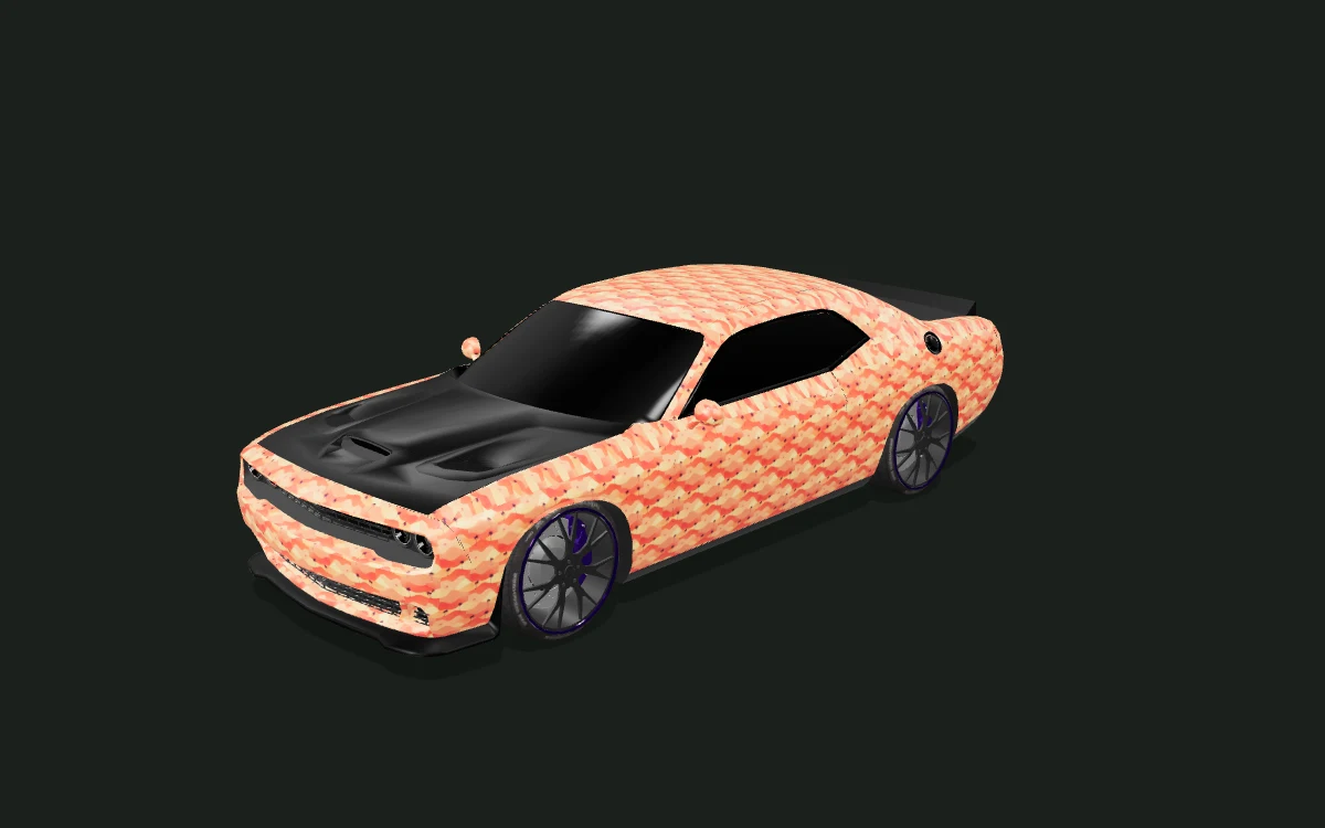 Dune Palms for Dodge Challenger — 3D model render — front three-quarter
