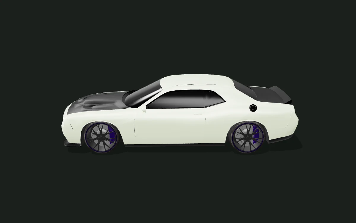 Sage satin for Dodge Challenger — SRT coupe body study — Side profile