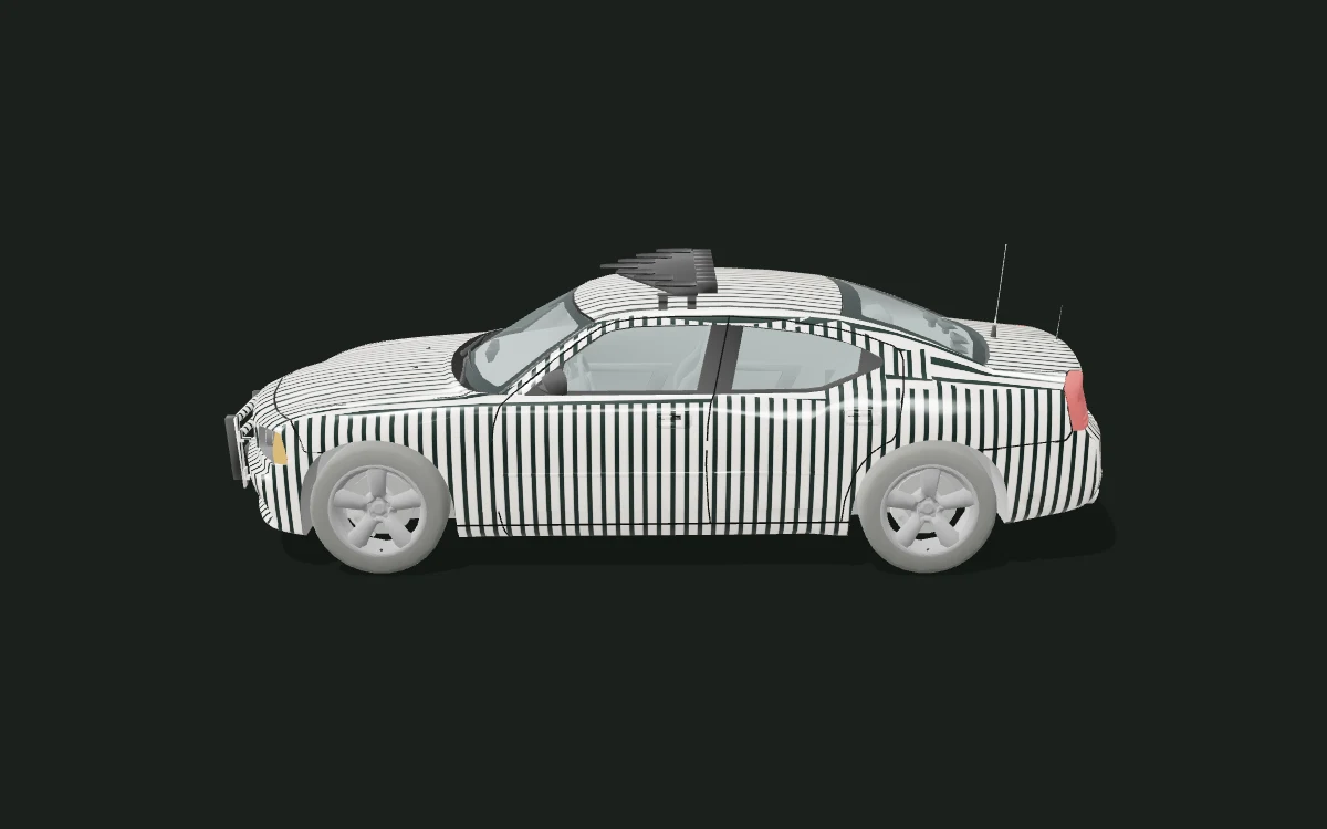 Midnight stripes for Dodge Charger — Sedan study · police-base adaptation — Side profile
