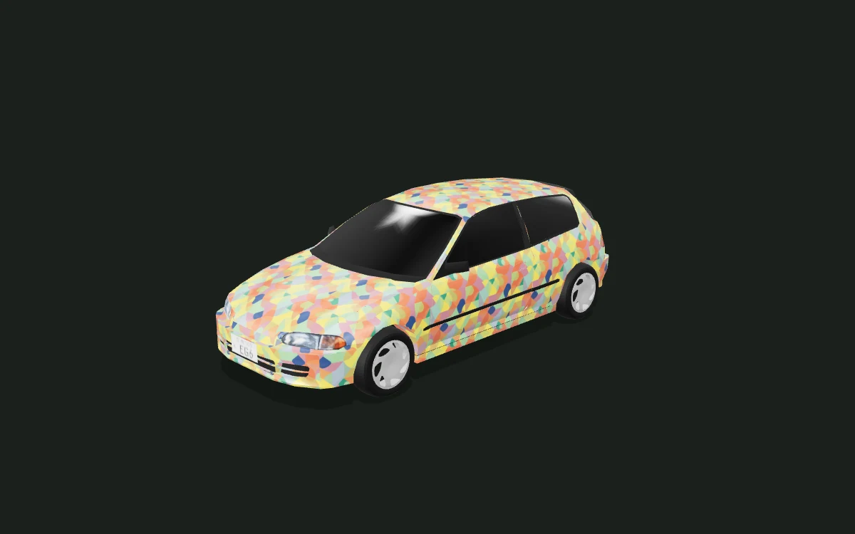 Bauhaus Bloom for Honda Civic — 3D model render — front three-quarter