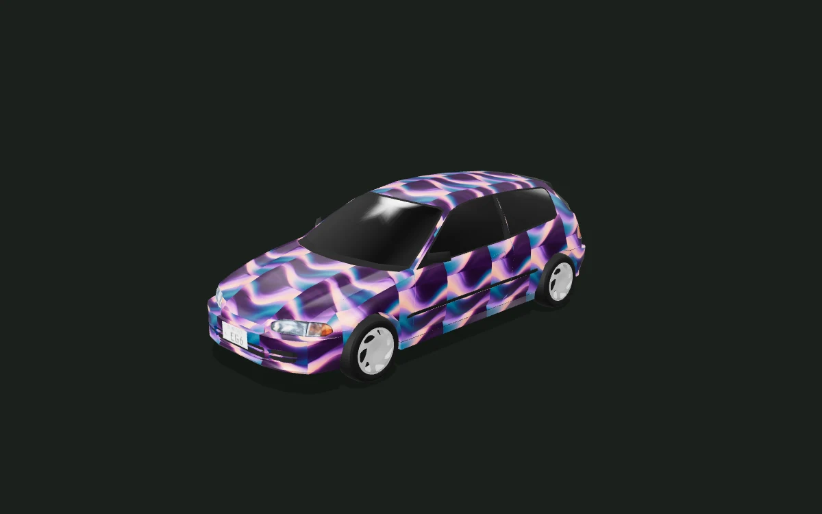 Plum Current for Honda Civic — 3D model render — front three-quarter