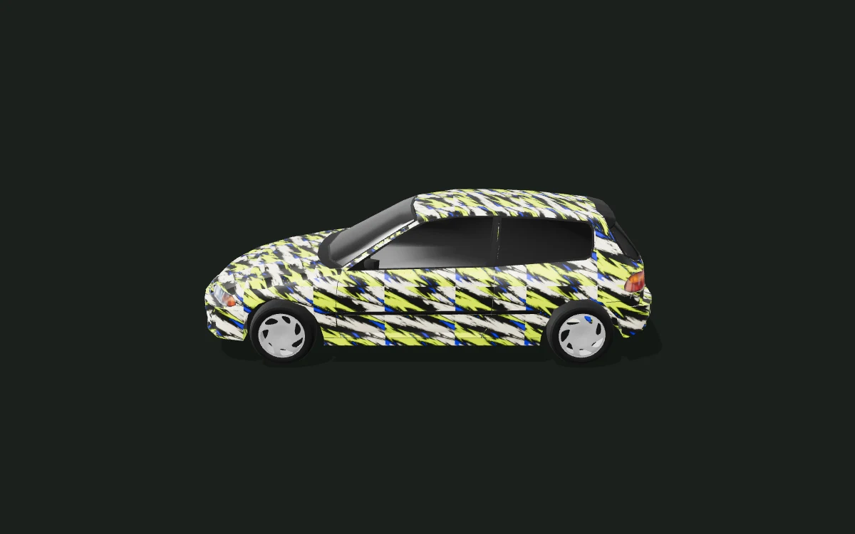 Volt Brush for Honda Civic — EG6 hatchback · 1991 study — Side profile