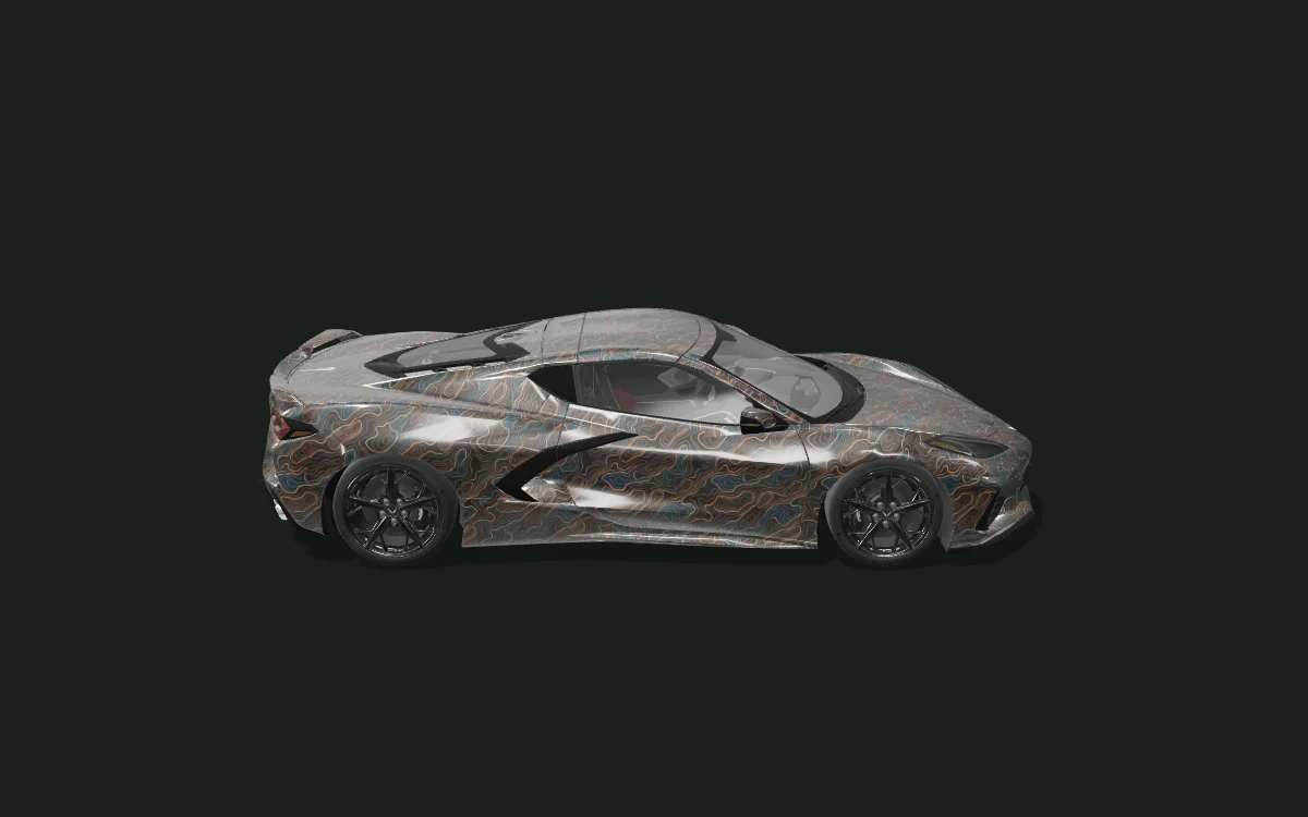 Copper Contours for Chevrolet Corvette — C8 Stingray body study — Side profile
