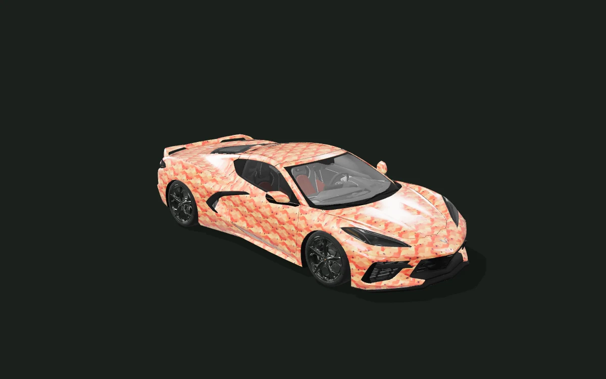 Dune Palms for Chevrolet Corvette — 3D model render — front three-quarter