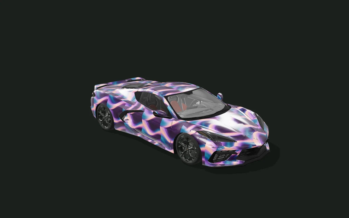 Plum Current for Chevrolet Corvette — 3D model render — front three-quarter