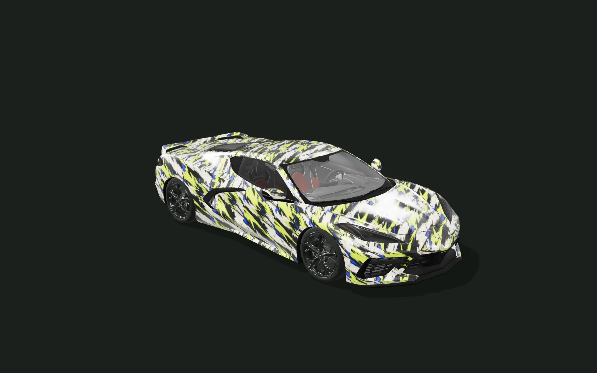Volt Brush for Chevrolet Corvette — 3D model render — front three-quarter