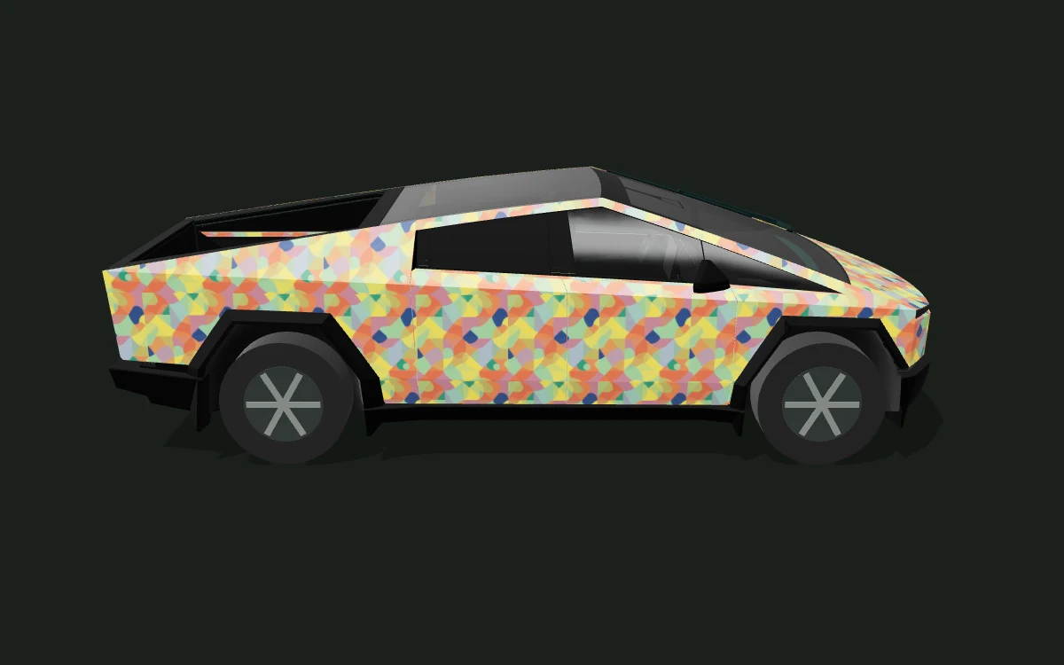 Bauhaus Bloom for Tesla Cybertruck — Production body study — Side profile