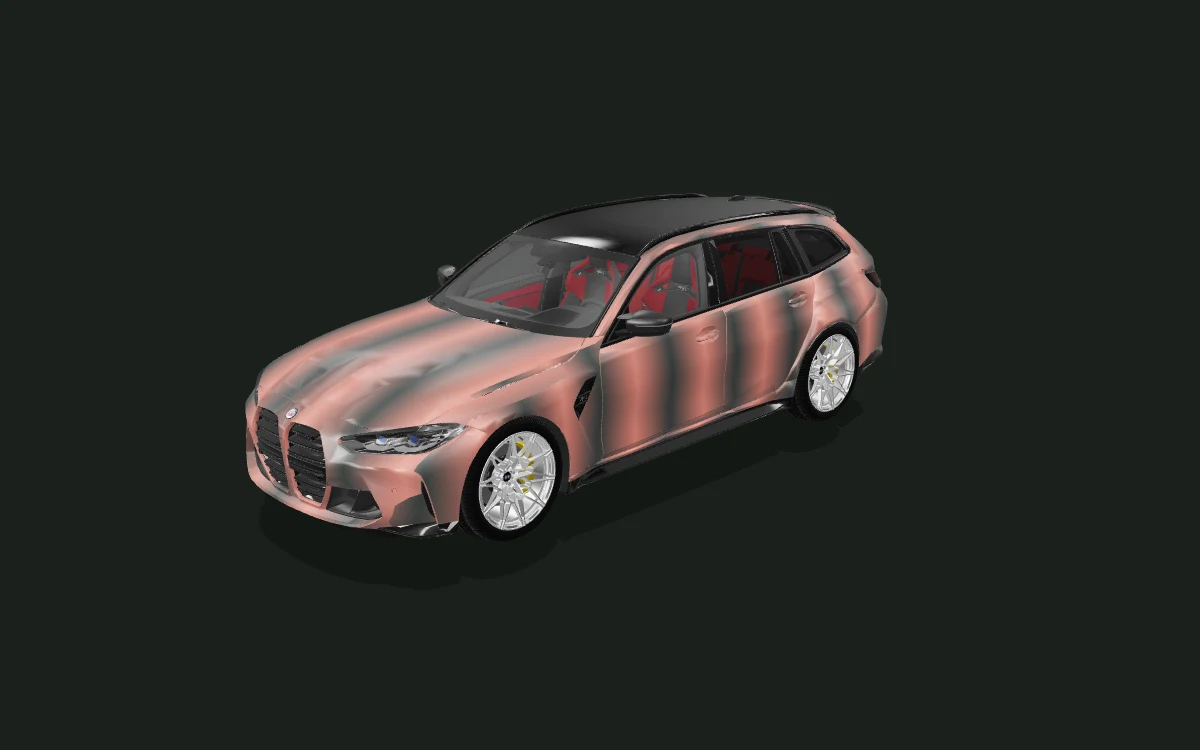 Copper fade for BMW M3 Touring — 3D model render — front three-quarter