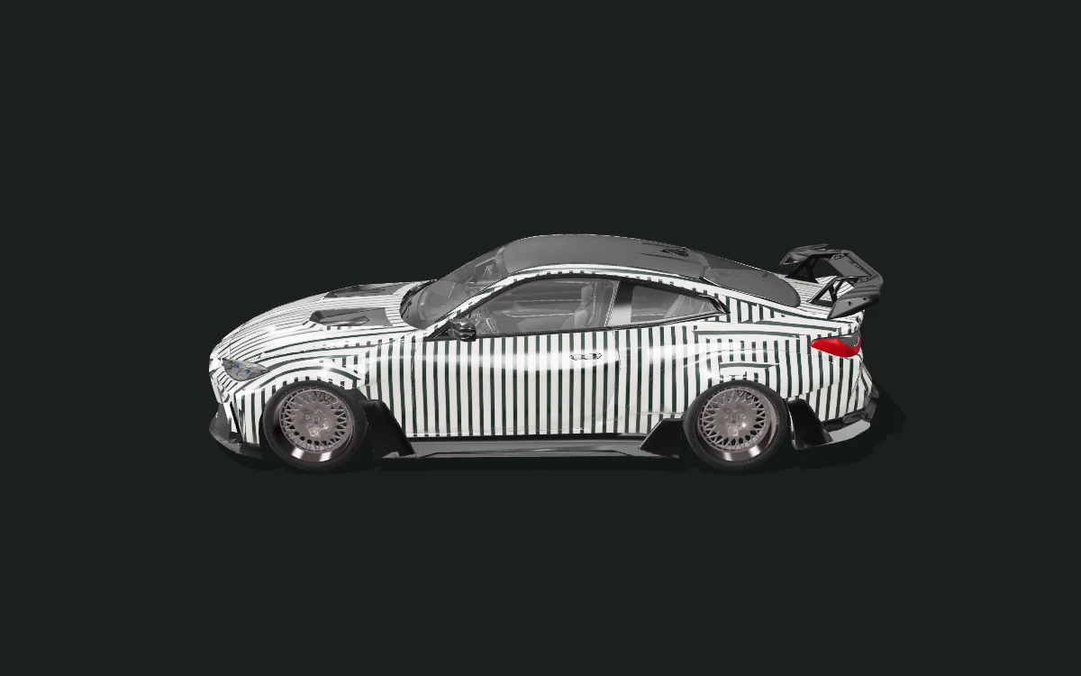 Midnight stripes for BMW M4 — G82 · 2022 ADRO-kit study — Side profile