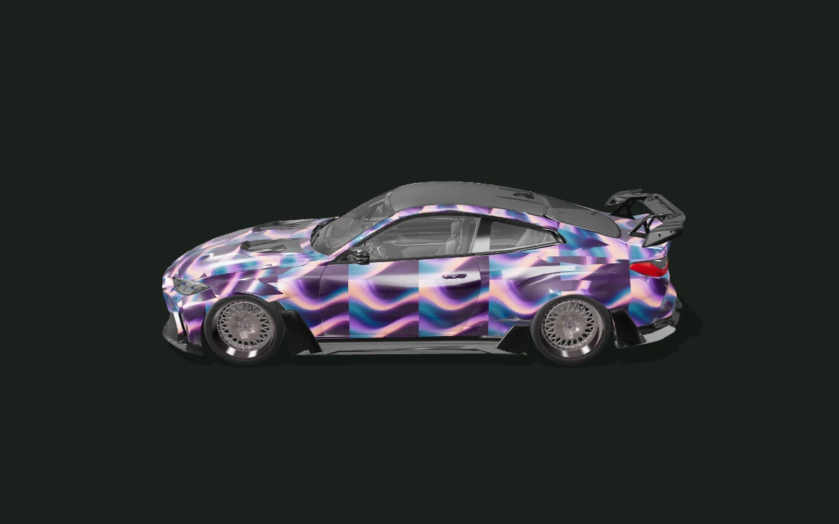 Plum Current for BMW M4 — G82 · 2022 ADRO-kit study — Side profile