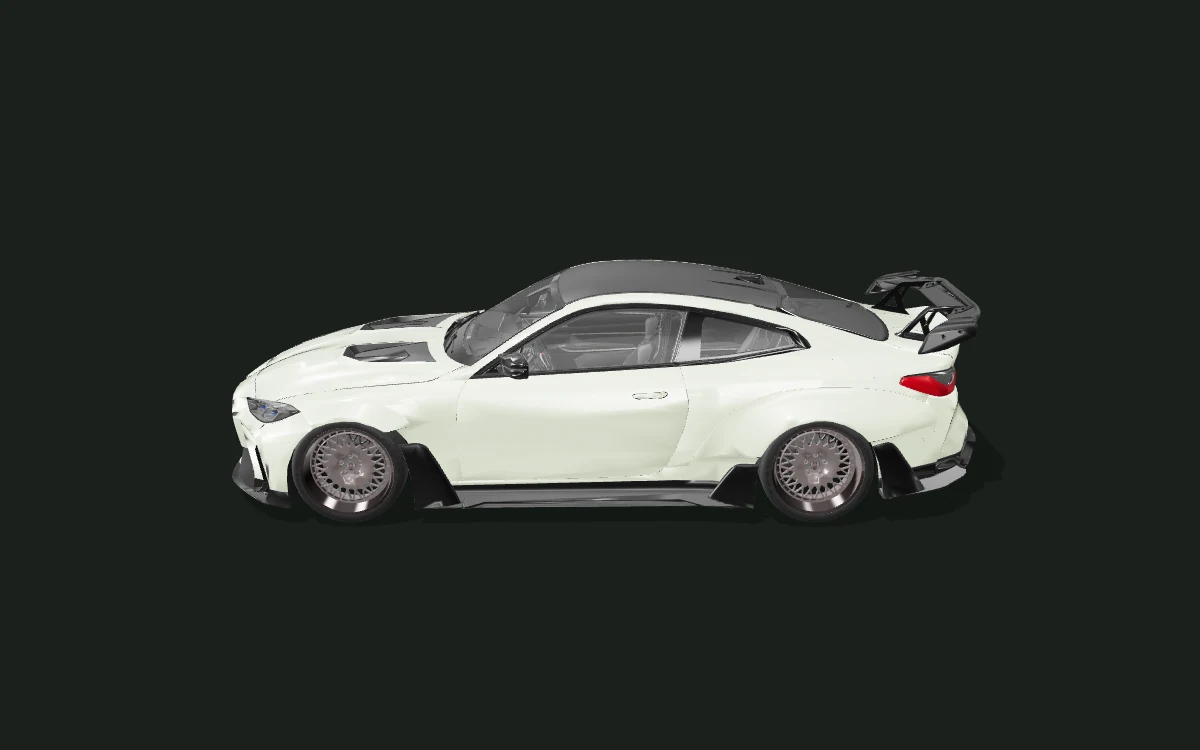 Sage satin for BMW M4 — G82 · 2022 ADRO-kit study — Side profile