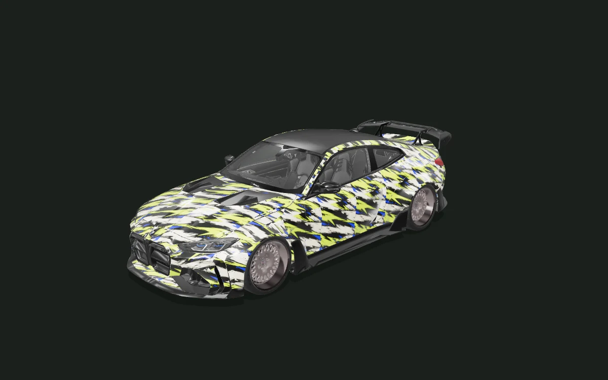 Volt Brush for BMW M4 — 3D model render — front three-quarter