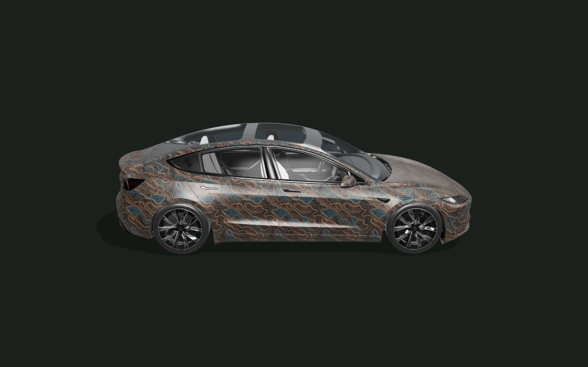 Copper Contours for Tesla Model 3 — Highland · 2024+ — Side profile