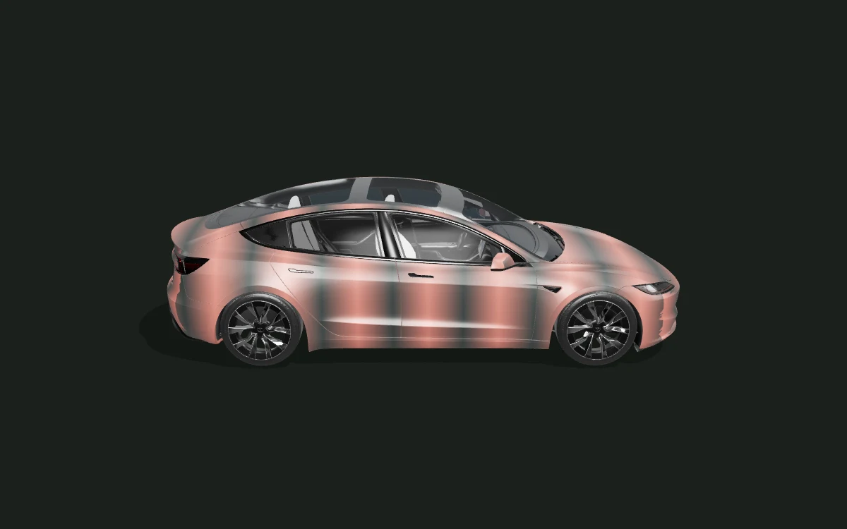 Copper fade for Tesla Model 3 — Highland · 2024+ — Side profile