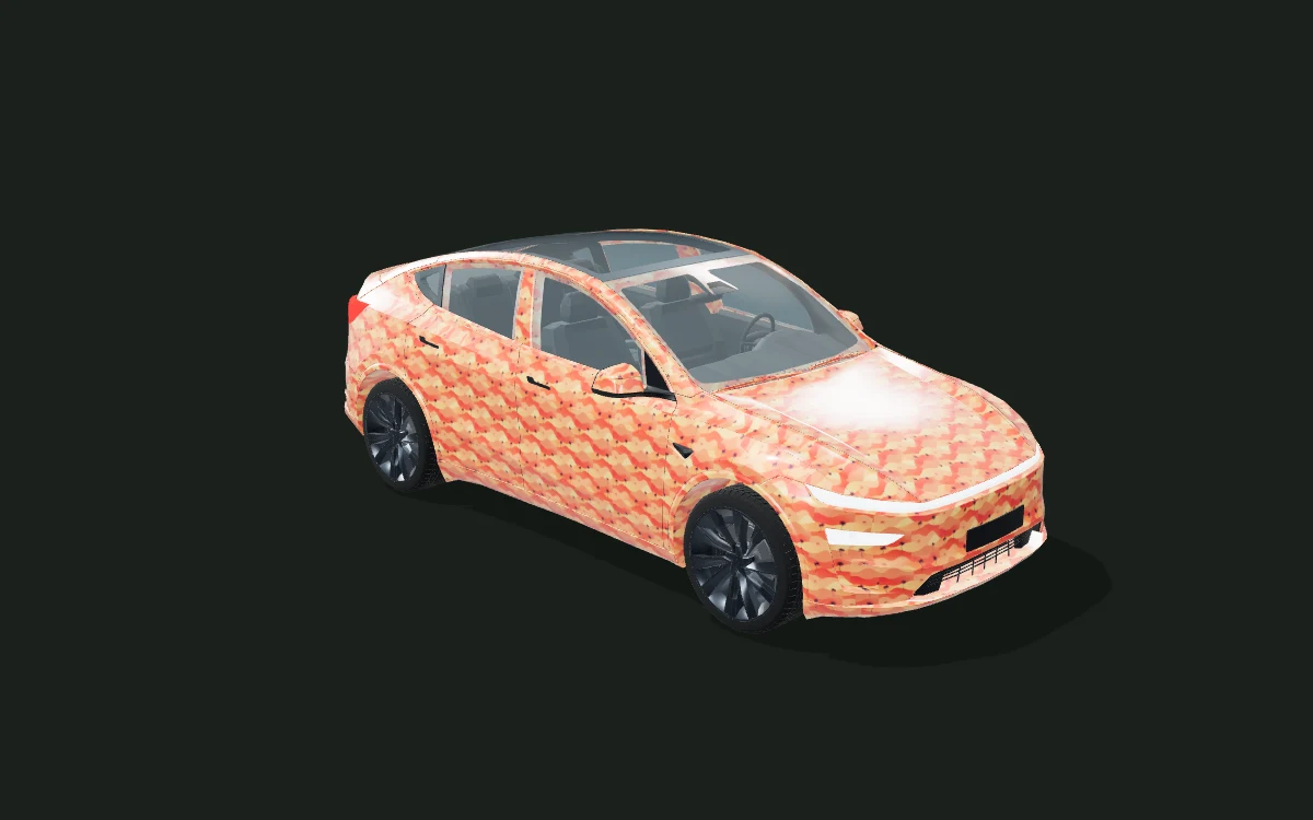 Dune Palms for Tesla Model Y — 3D model render — front three-quarter
