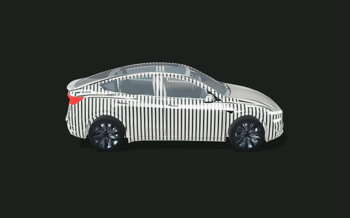 Midnight stripes for Tesla Model Y — Juniper · 2025+ — Side profile