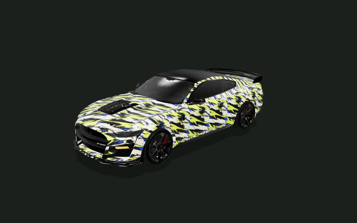 Volt Brush for Ford Mustang — 3D model render — front three-quarter