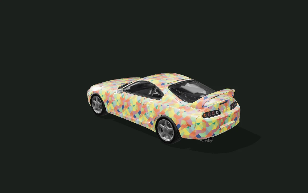 Bauhaus Bloom for Toyota Supra — Mk IV · 1994 body study — Rear three-quarter view