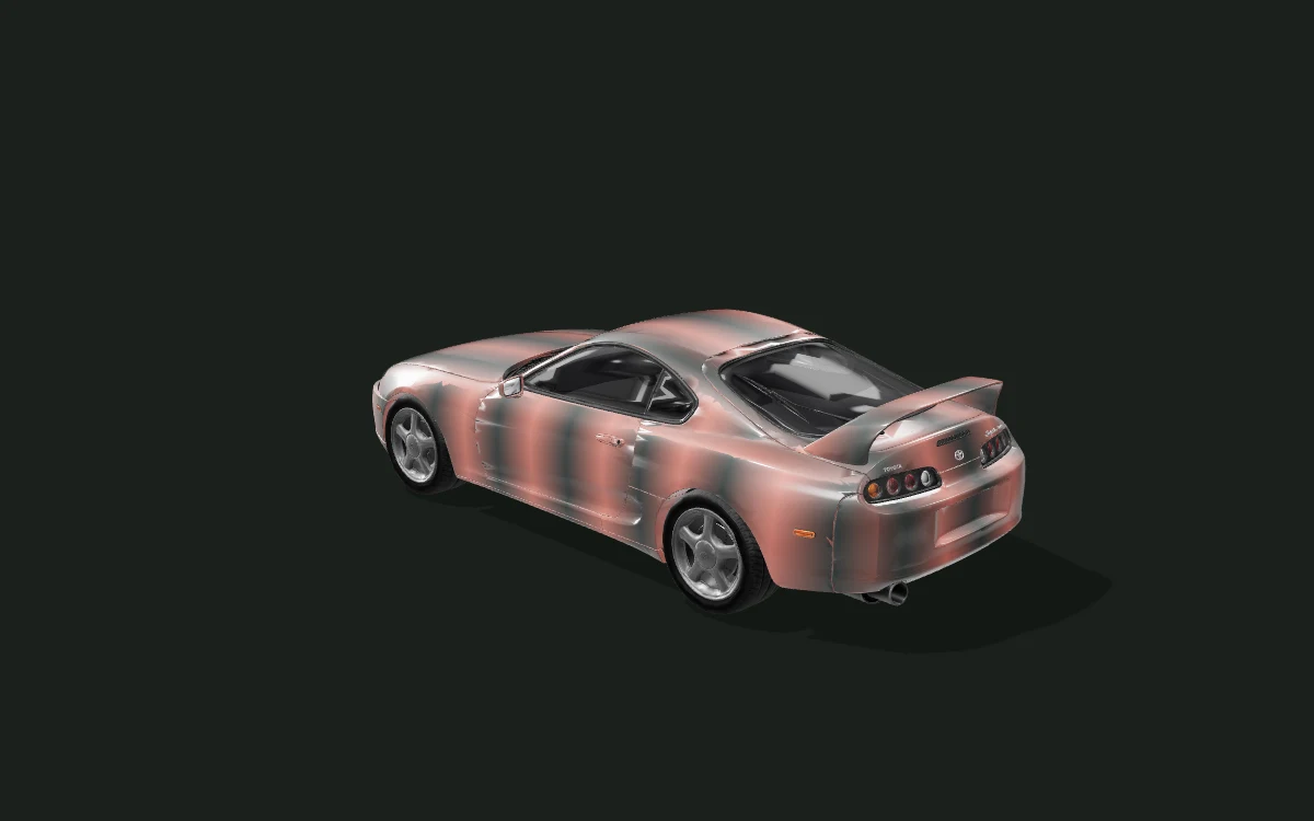 Toyota Supra — カッパー・フェード — Mk IV・1994年 ボディ参考モデル — 斜め後ろからのビュー