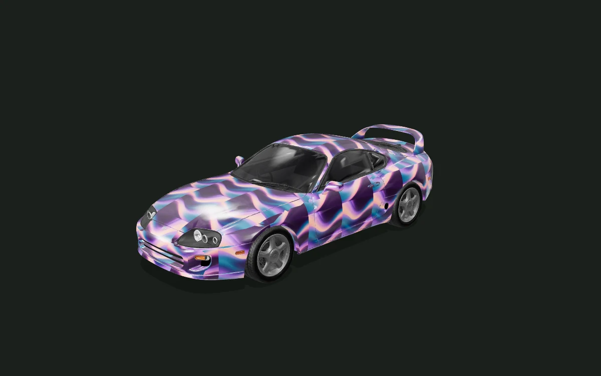 Plum Current for Toyota Supra — 3D model render — front three-quarter