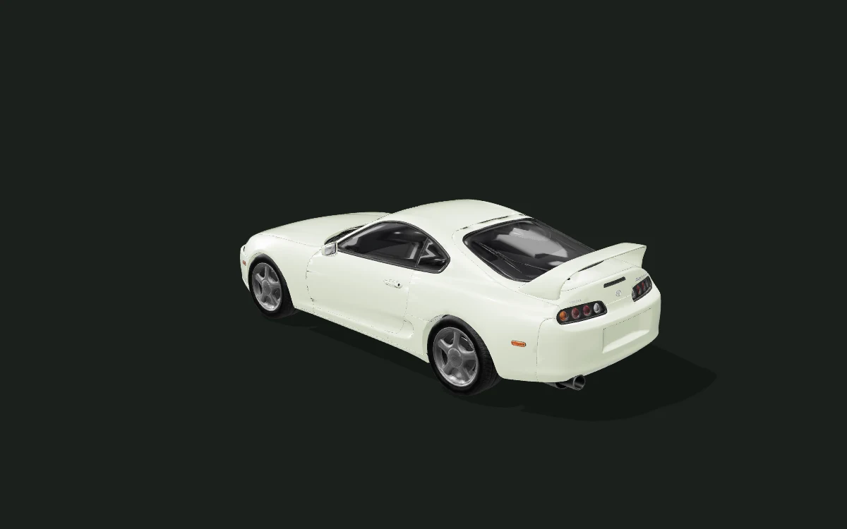 Toyota Supra — セージ・サテン — Mk IV・1994年 ボディ参考モデル — 斜め後ろからのビュー