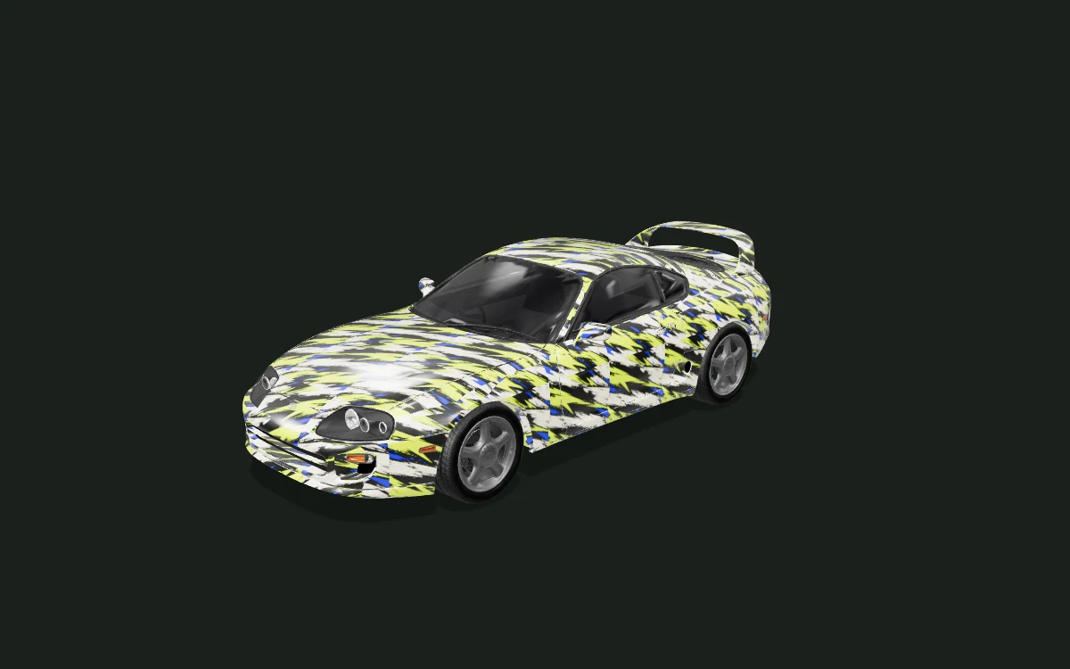 Volt Brush for Toyota Supra — 3D model render — front three-quarter