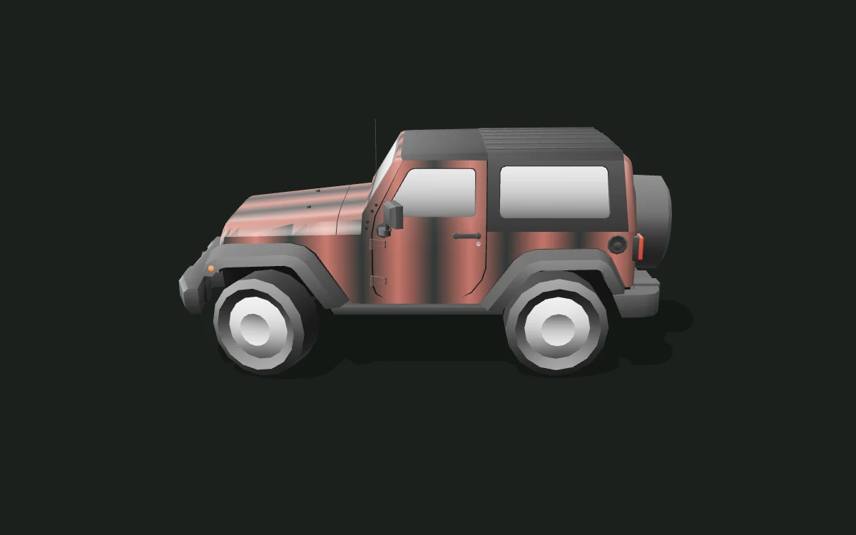 Copper fade for Jeep Wrangler — Low-poly body study — Side profile