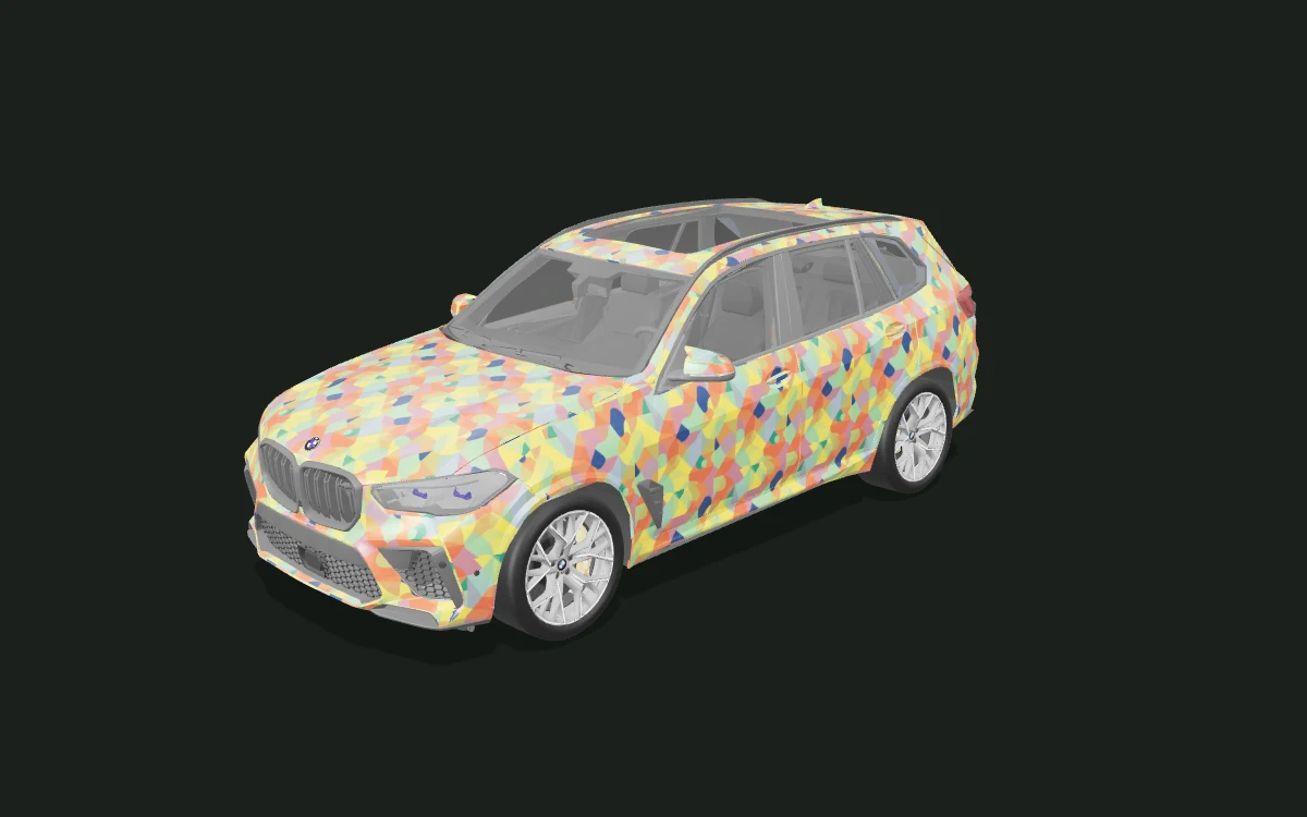 Bauhaus Bloom for BMW X5 — 3D model render — front three-quarter