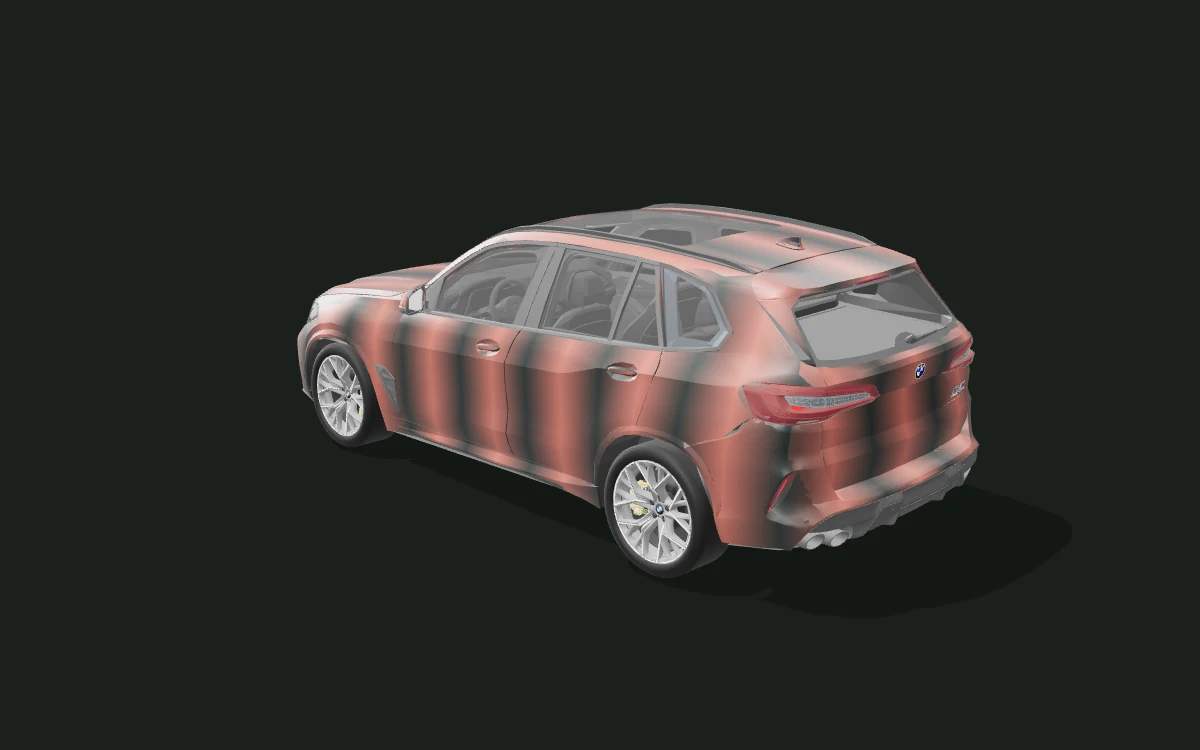 BMW X5 — 코퍼 페이드 — X5 M Competition · 2020 참고 모델 — 뒤쪽 대각선 보기