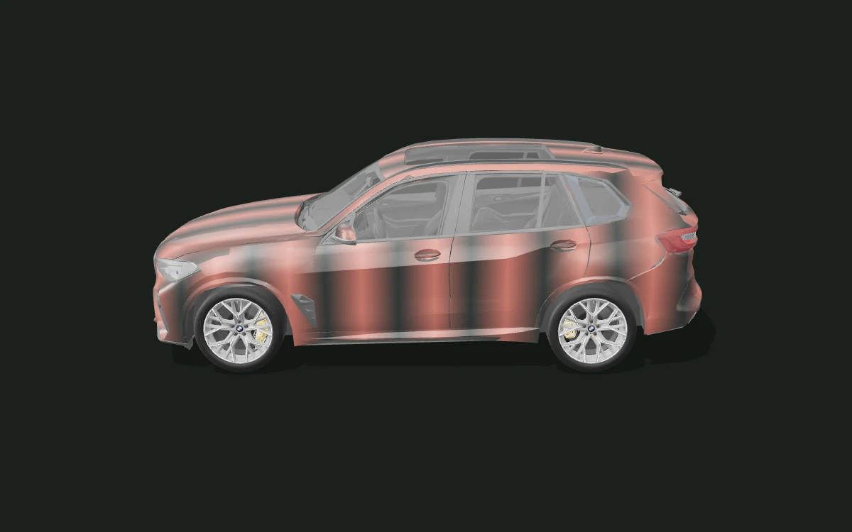 BMW X5 — 코퍼 페이드 — X5 M Competition · 2020 참고 모델 — 측면 보기
