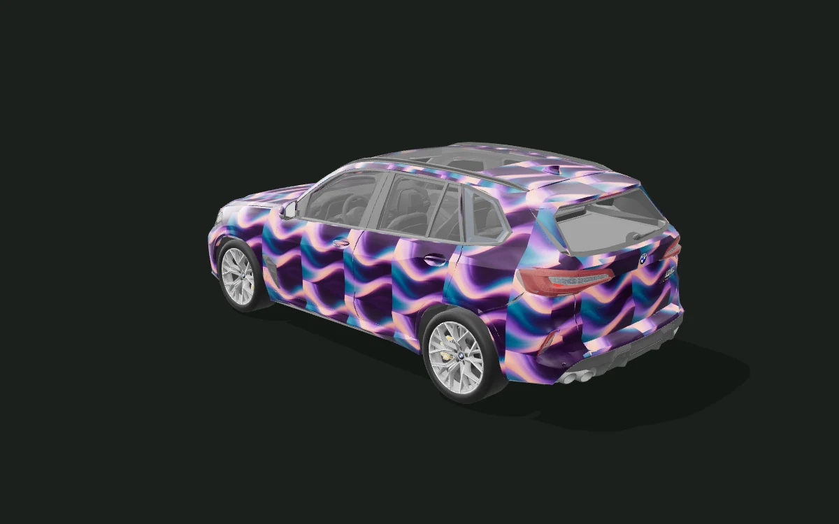 Plum Current for BMW X5 — X5 M Competition · 2020 study — Rear three-quarter view