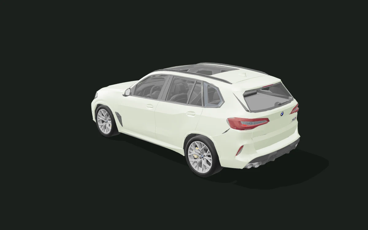 BMW X5 M sage green satin wrap study — X5 M Competition · 2020 study — Rear three-quarter view
