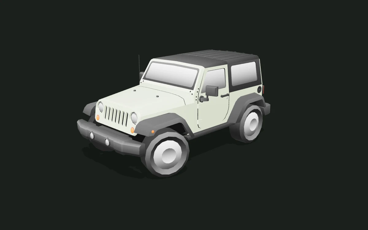 Jeep Wrangler ローポリ車体モデル in the WrapPrism 3D preview